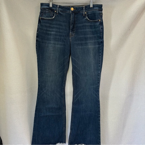 Kut from the Kloth Denim - KUT from the Kloth Stella High-Rise Fab AB Flare Jeans Raw Hem Size 10